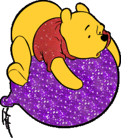 Pooh On Purple Balloon