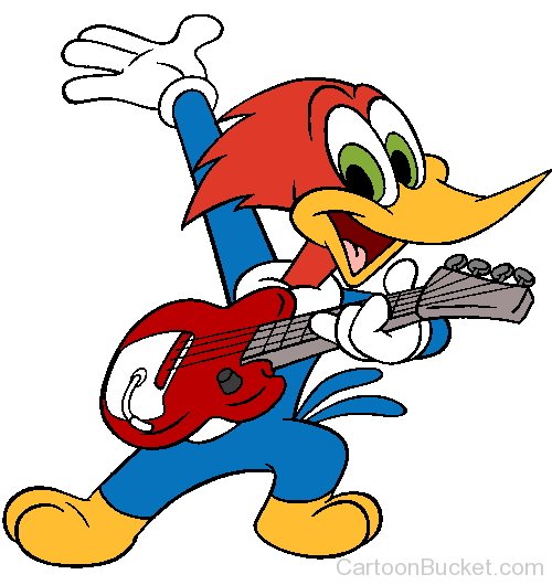 Woody Woodpecker Playing Guitar