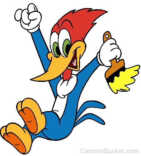 Woody Woodpecker With Paint Brush