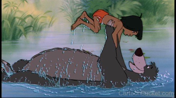 Baloo Playing With Mowgli