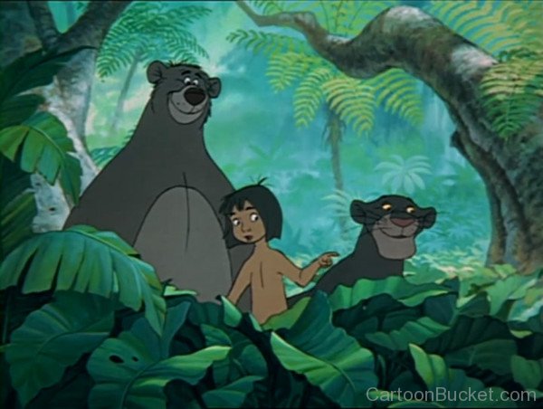 Baloo,Mowgli And Bagheera