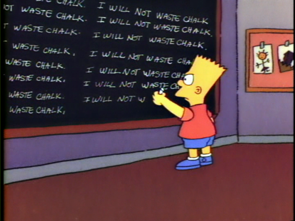 Bart Writing On Black Board