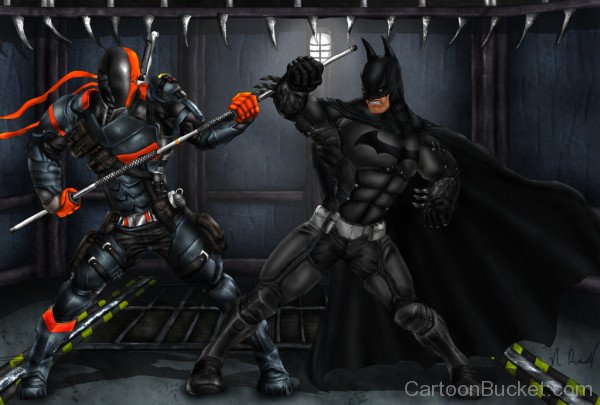 Batman Fighting With Deathstroke