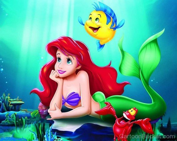 Beautiful Ariel And Flounder