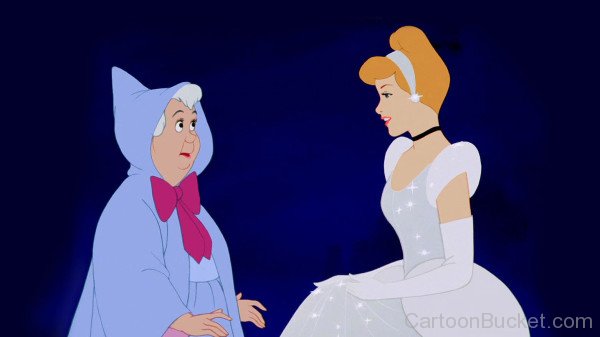 Beautiful Princess Cinderella And Fairy Godmother