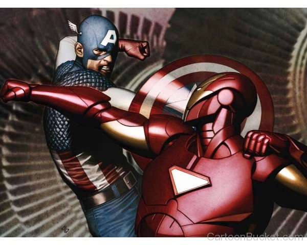 Captain America Hitting Iron Man