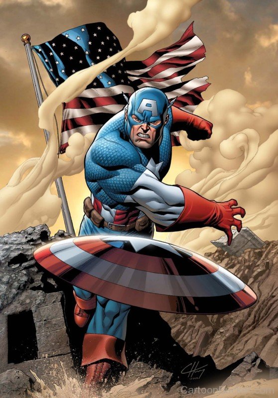 Captain America Throwing His Shield