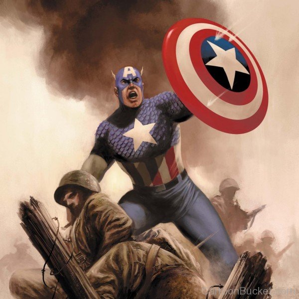 Captain America With Soilders