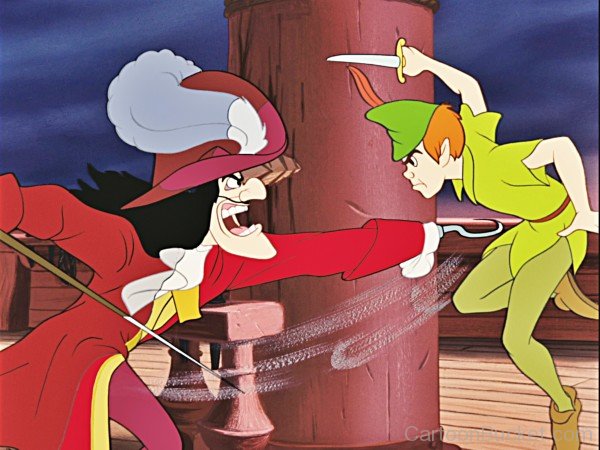 Captain Hook Hitting Peter Pan