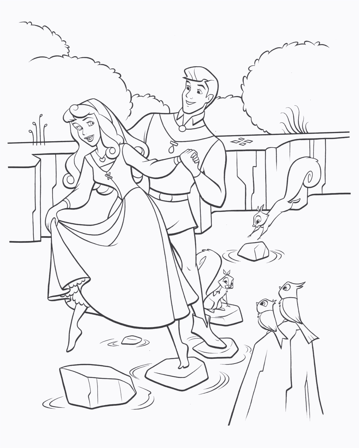 Princess Aurora And Prince Philip Coloring Pages