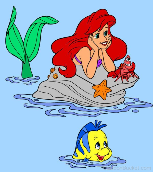 Flounder,Princess Ariel And Sebastian