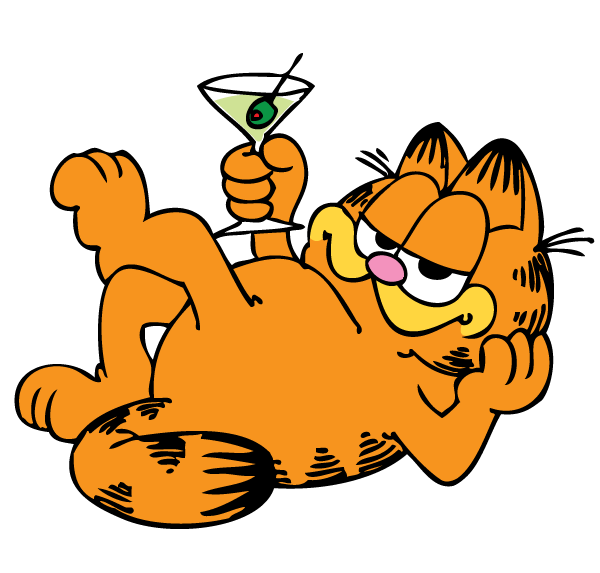 Garfield Holding Glass