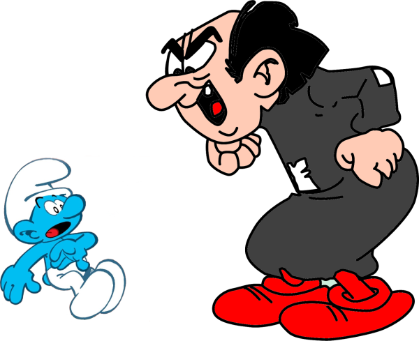 Gargamel Shouting At Hefty Smurf