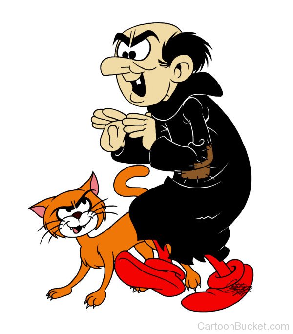 Gargamel With His Cat Azrael