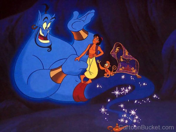 Genie With Aladdin And Abu