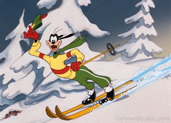 Goofy Doing Skiing