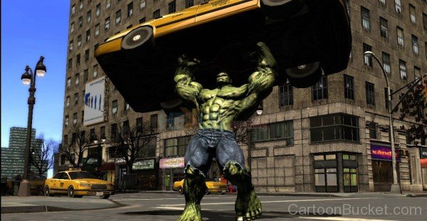 Hulk Carrying Car On His Arms