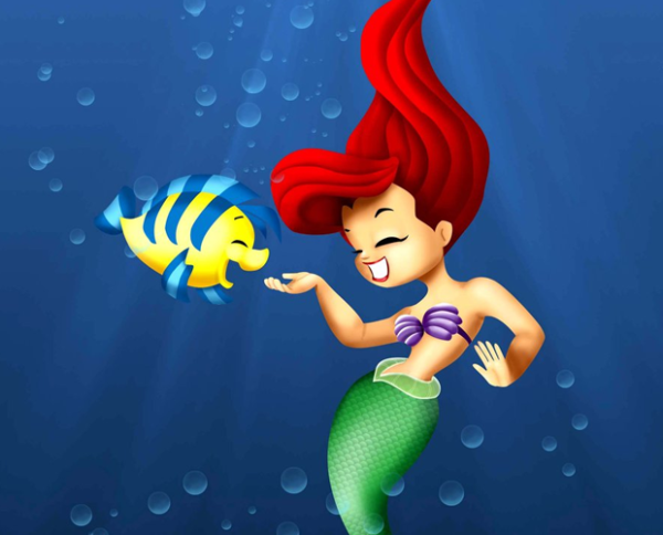 Image Of Flounder With Ariel
