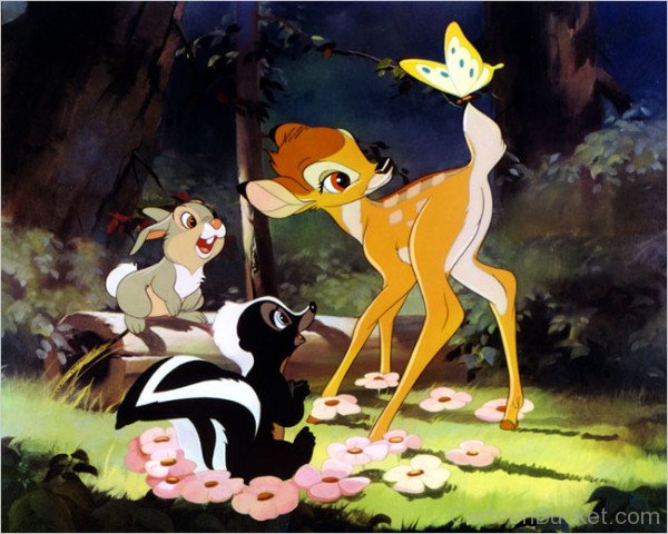 Image Of Flower The Skunk With Bambi And Rabbit