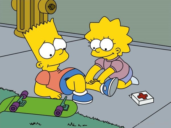 Lisa Holding Bart's Leg