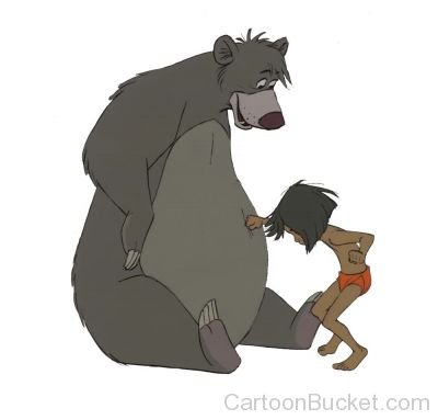 Mowgli Playing With Baloo