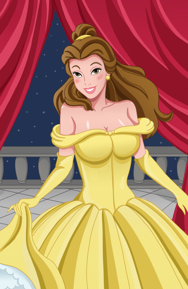 Princess Belle In Her Yellow Dress.