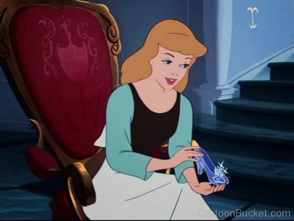 Princess Cinderella Holding Sandel