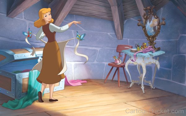 Princess Cinderella In Her Room