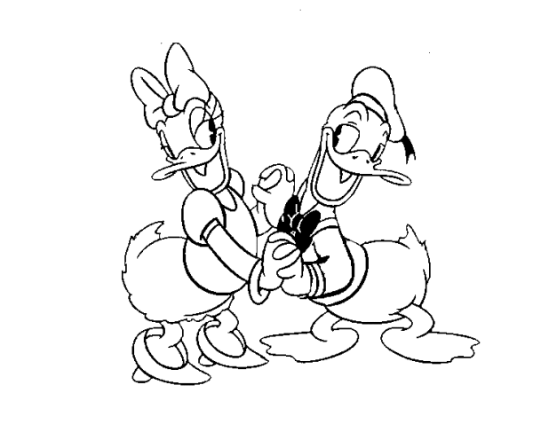 Sketch Of Daisy And Donald Duck