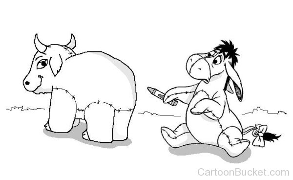 Sketch Of Eeyore And Ox