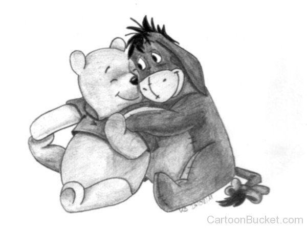 Sketch Of Eeyore And Winnie The Pooh