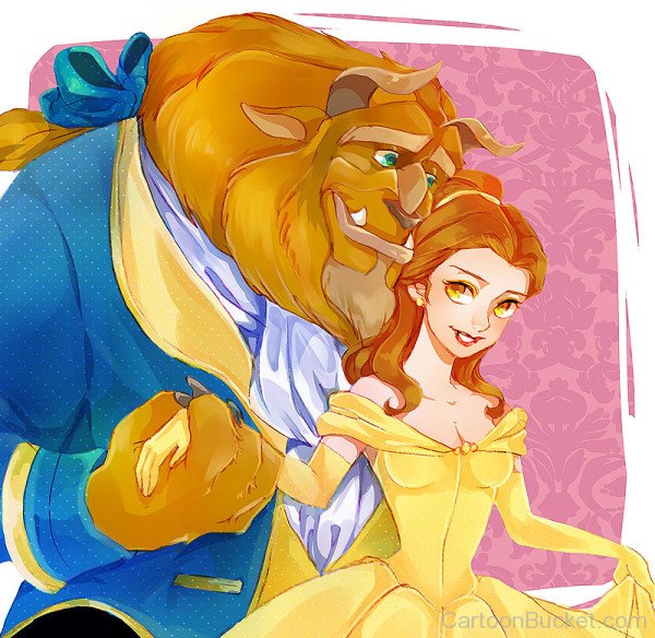 Sketch Of Princess Belle And Beast