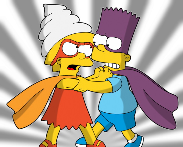 Super Bart Vs Super Lisa Simpsons