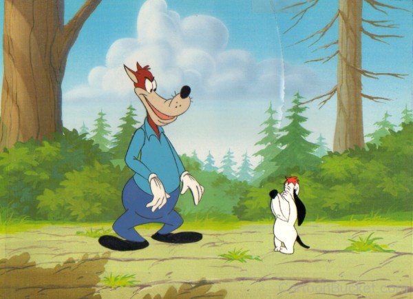 Wolf Looking At Droopy Dog