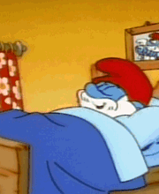 Animated Papa Smurf Sleeping Picture