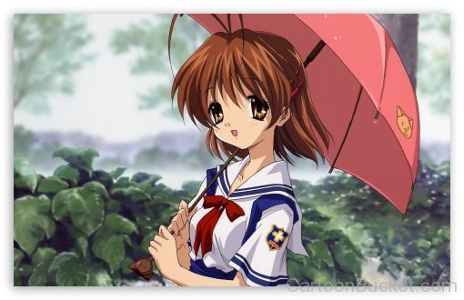 Anime Holiding Umbrella