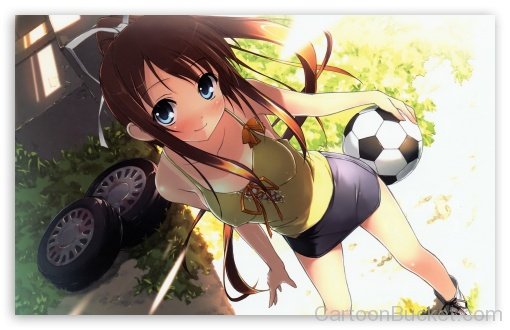 Anime Playing With Football