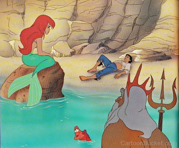 Ariel And Prince Eric With King Triton