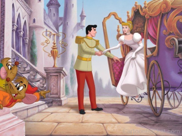 Beautiful Princess Cinderella With Prince Charming
