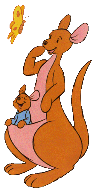 Kanga And Roo With Butterfly