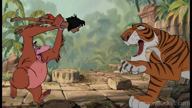 King Louie With Mowgli And Sher Khan