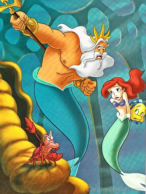 King Triton With Ariel
