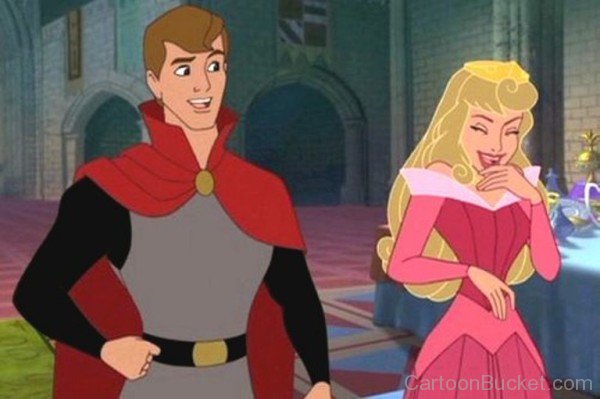 Laughing Princess Aurora With Prince Philip