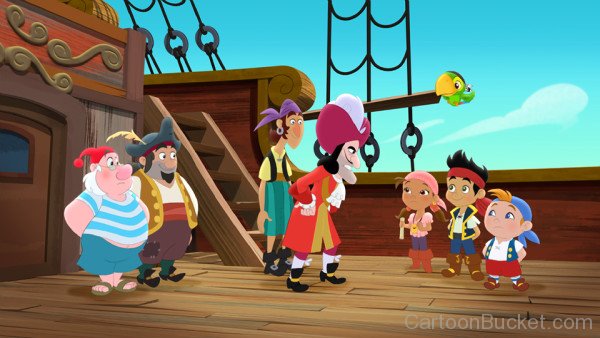 Mr.Smee And Captain Hook With Jake Crew