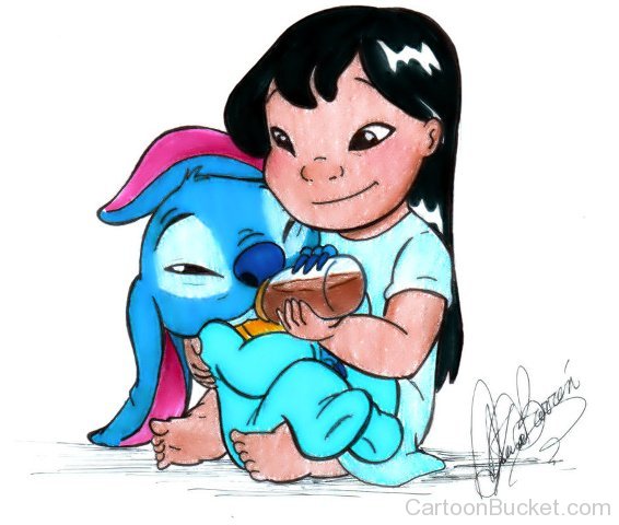 Painting Of Lilo And Stitch Image