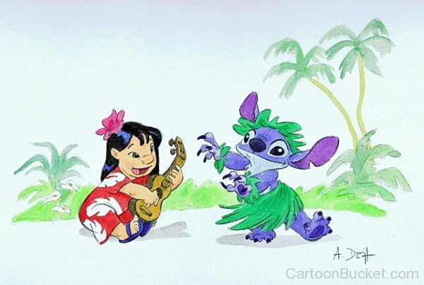 Painting Of Lilo And Stitch Photo