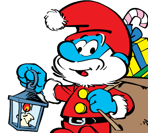 Papa Smurf In Santa Look