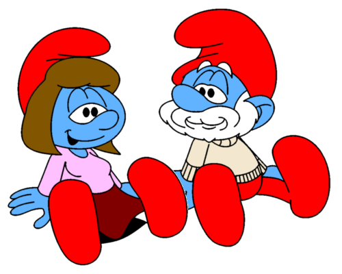 Papa Smurf Sitting With Lily