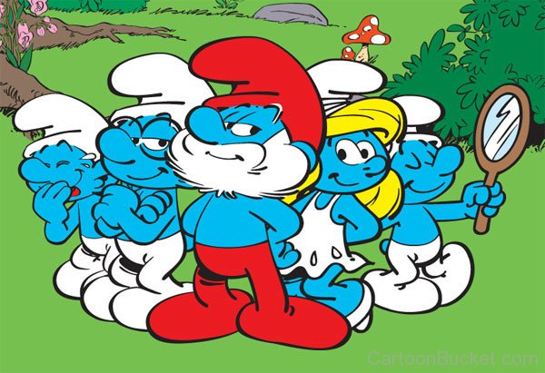 Papa Smurf With His Family