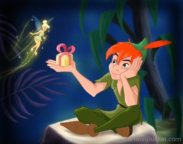 Peter Pan Giving Gift To Tinkerbell